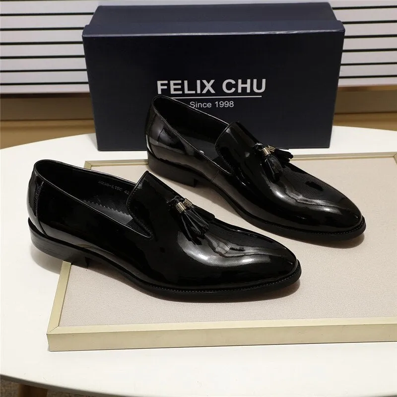 2022 Patent Leather Slip On Men Tassel Loafer Luxury High Quality Casual Footwear For Male Black Brown Party Wedding Shoes