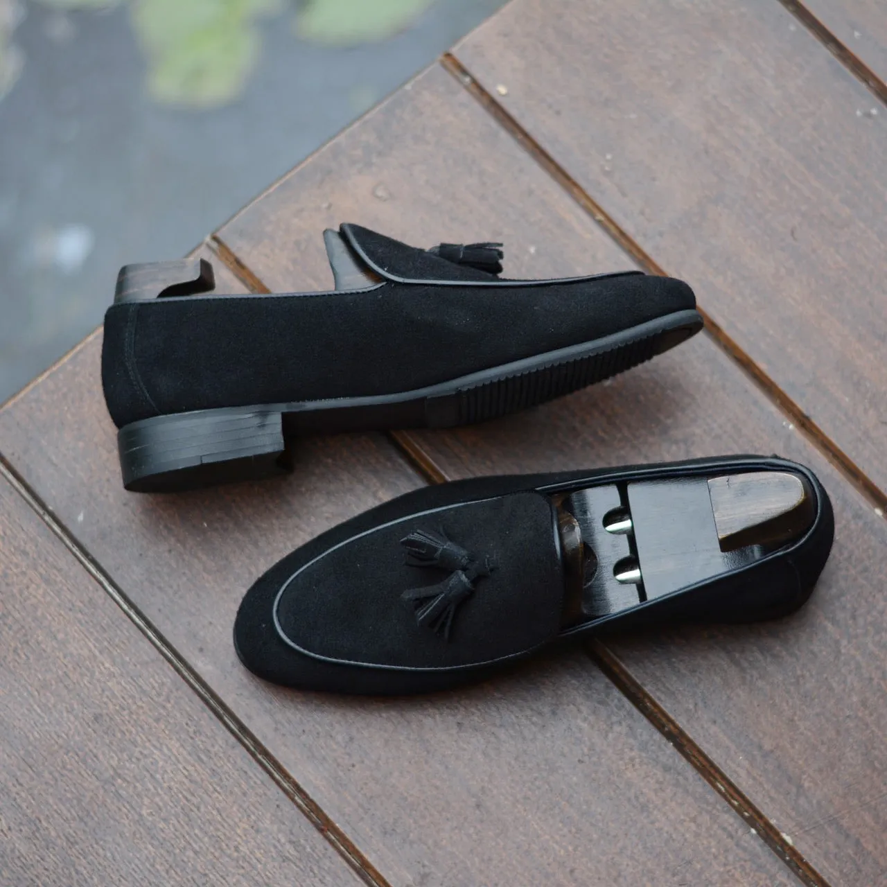 503-2 Belgian Loafers Suede Black