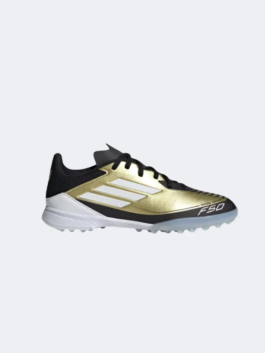 Adidas F50 League Tf Messi Kids Turf Shoes Gold/White/Black