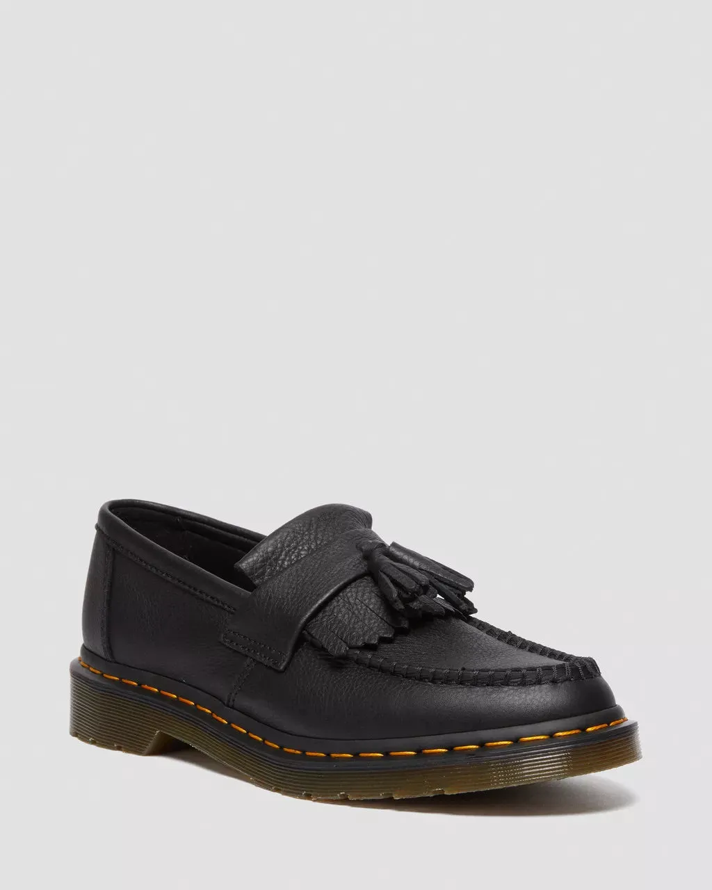 Adrian Virginia Leather Tassel Loafers - Black