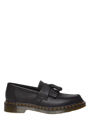 Adrian Virginia Leather Tassel Loafers - Black