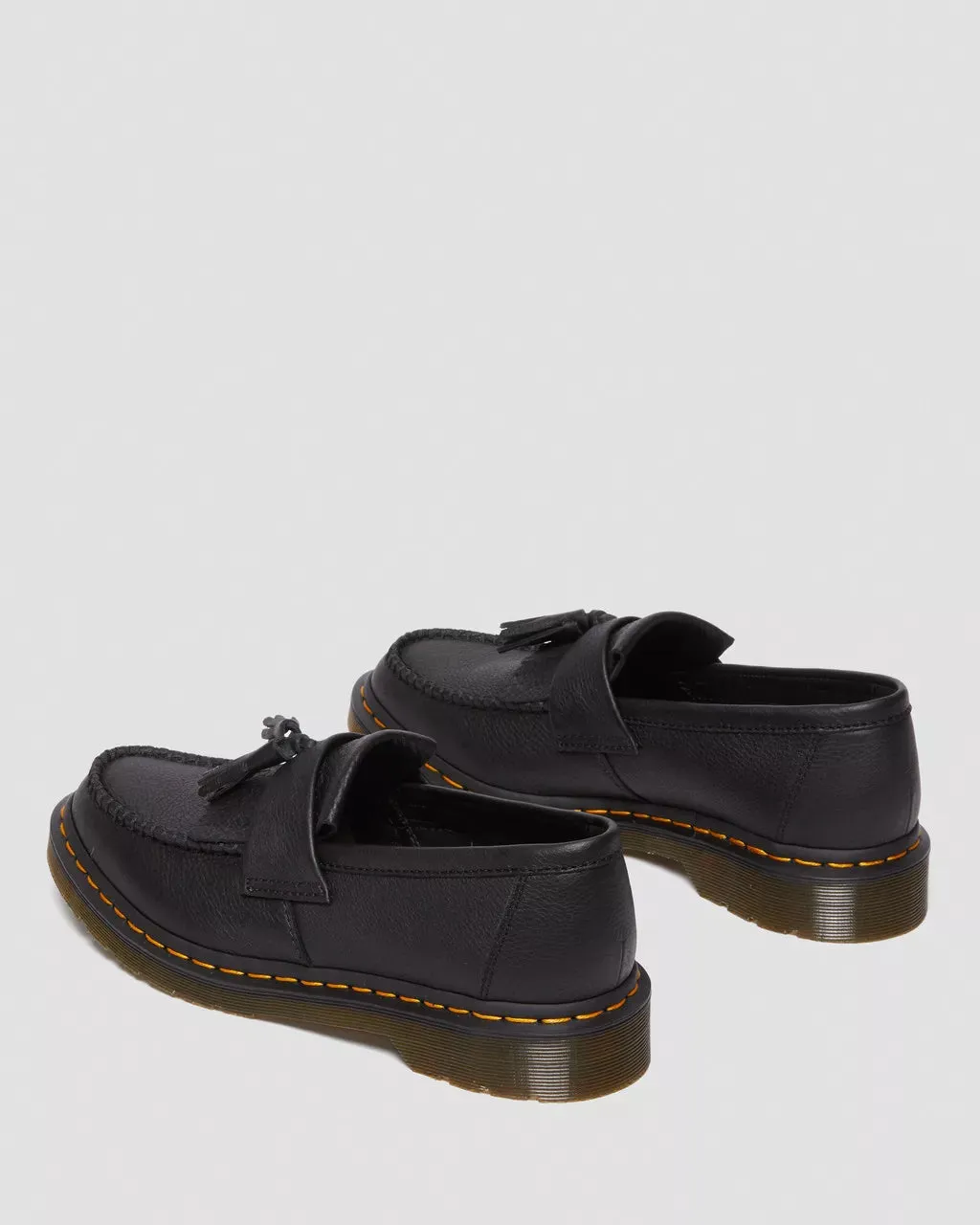 Adrian Virginia Leather Tassel Loafers - Black