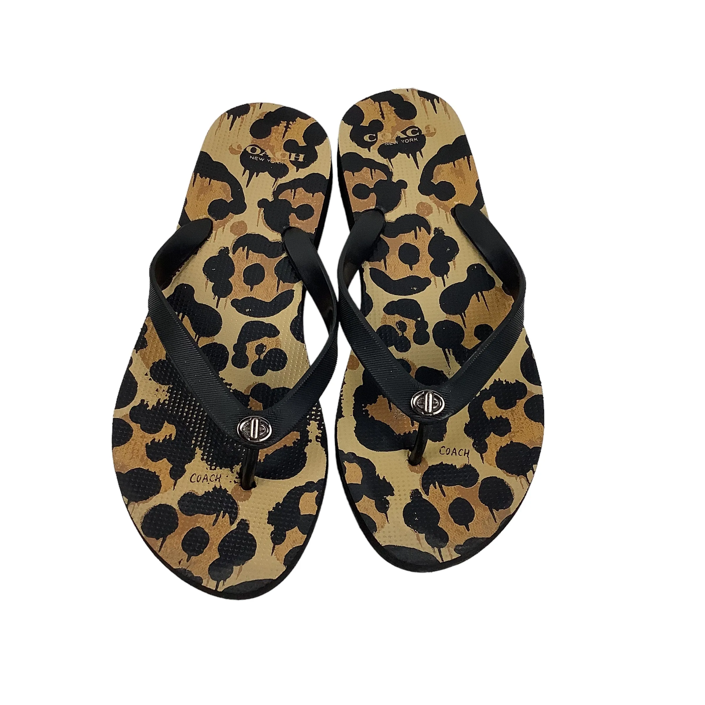 Animal Print Sandals Flip Flops Coach Size: 7-8