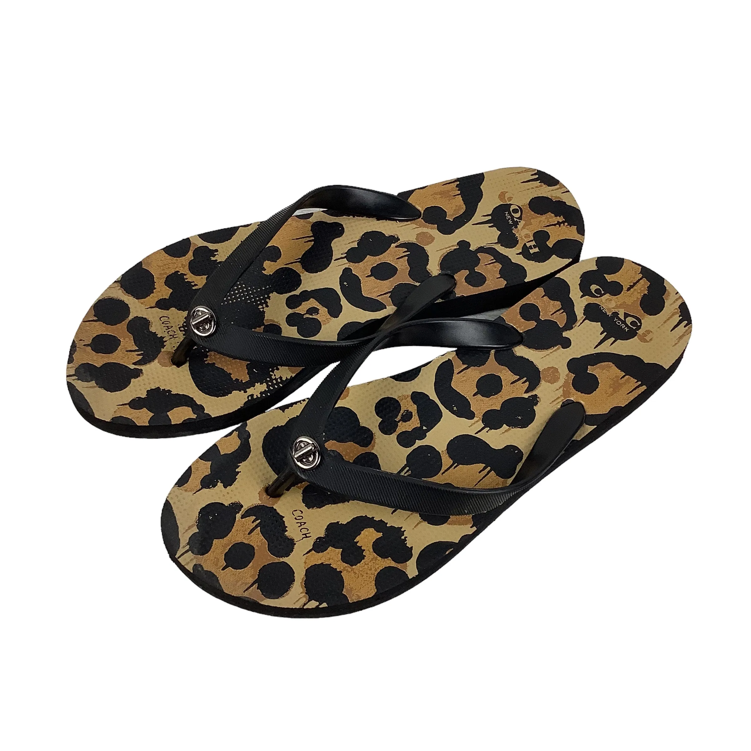 Animal Print Sandals Flip Flops Coach Size: 7-8