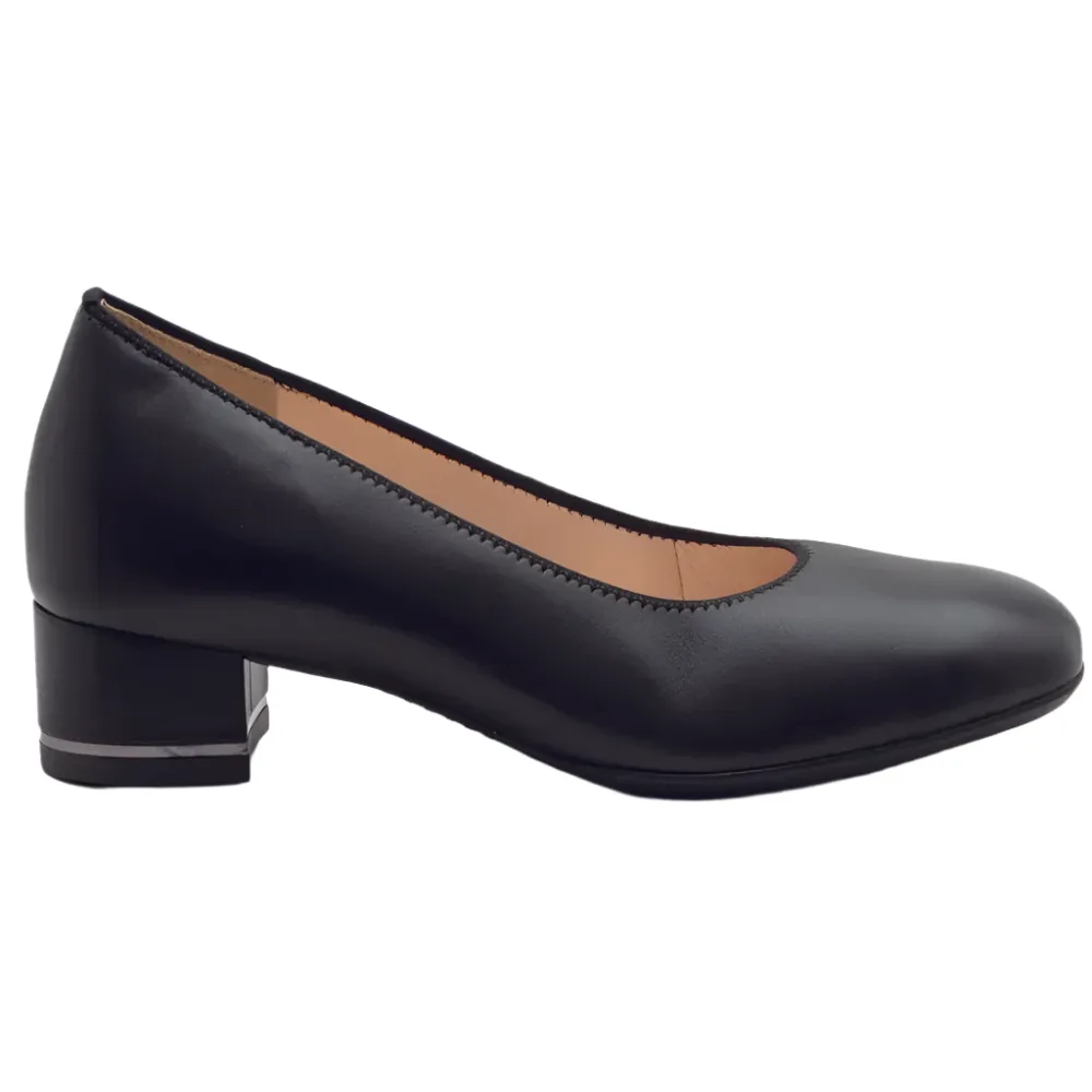 Ara Women's Gabrielle Block Heel Pump Black Nappa Leather