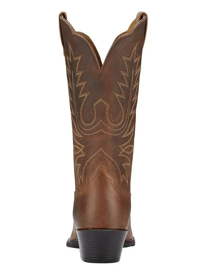 ARIAT Heritage Western R Toe Boots - Womens Cowgirl - Distressed Brown