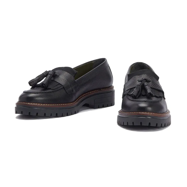 Barbour Ladies Dolores Tassel Trim Loafer - Black