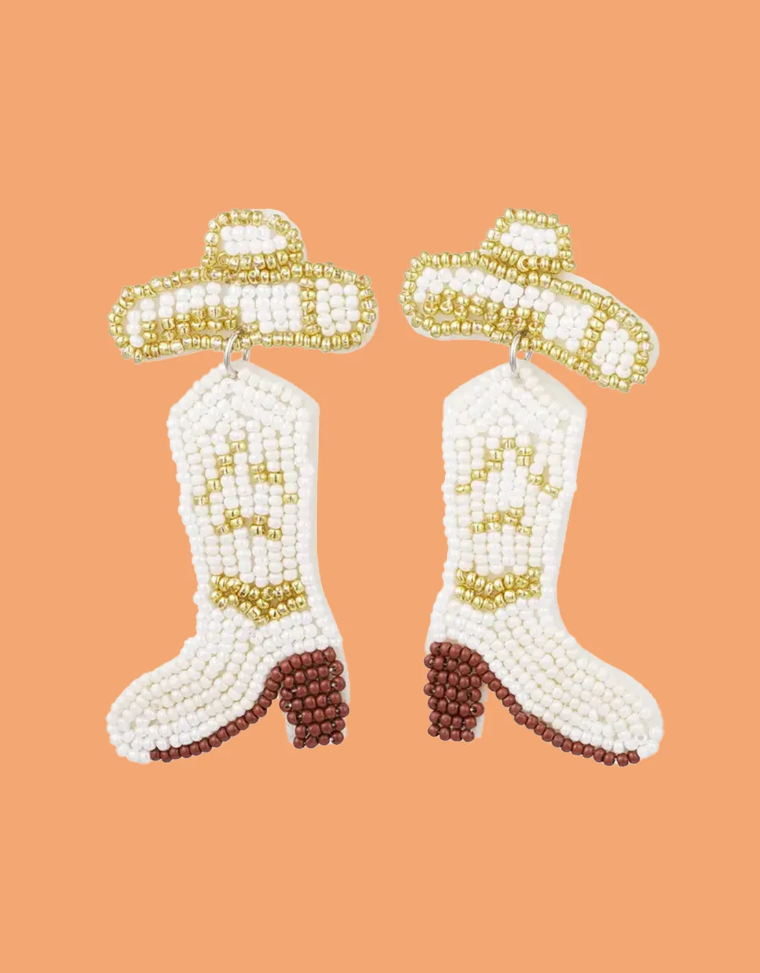 Beaded cowboy boots earrings