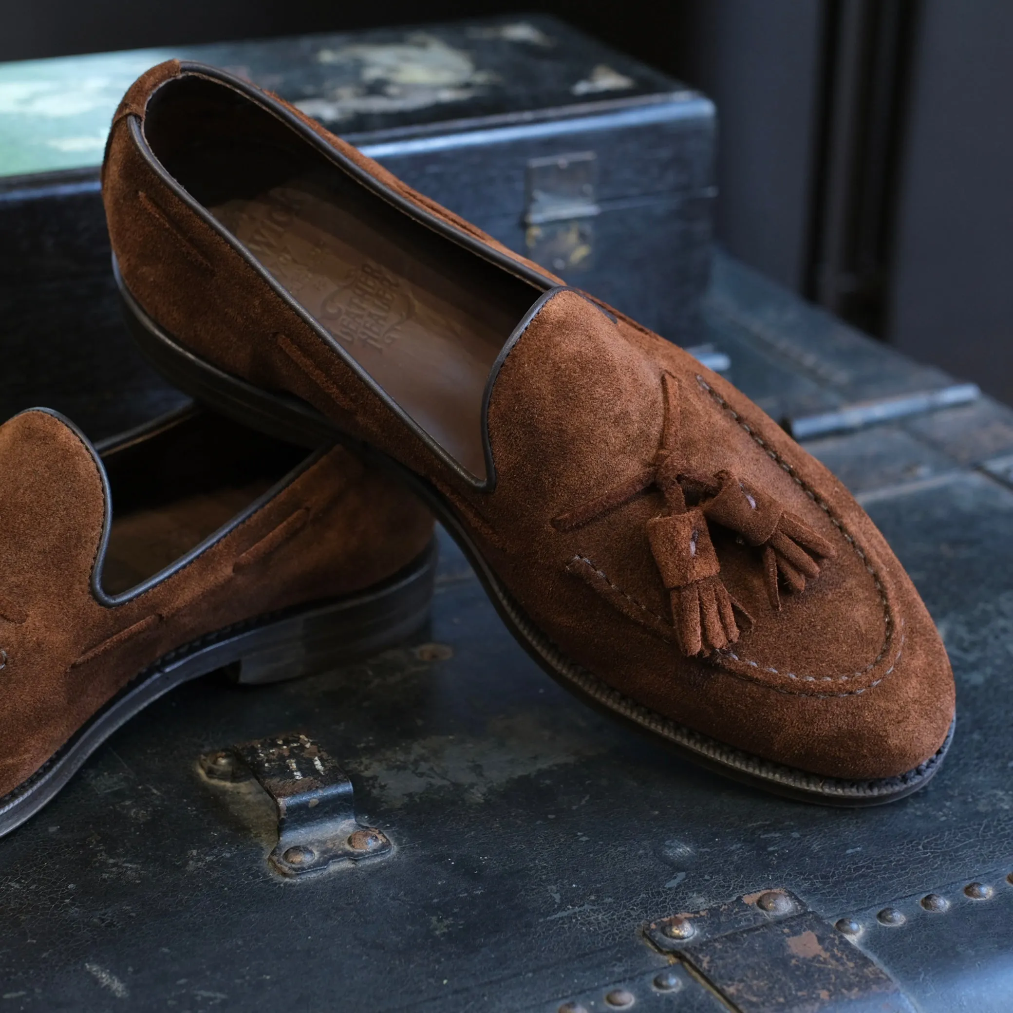 Berwick1707 Suede Unlined Tassel Loafer