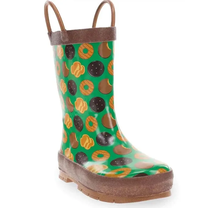 Big Girl Western Chief It's Raining Cookies Rain Boot in Green