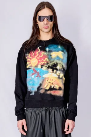 Black Anxiety Airbrush Crewneck