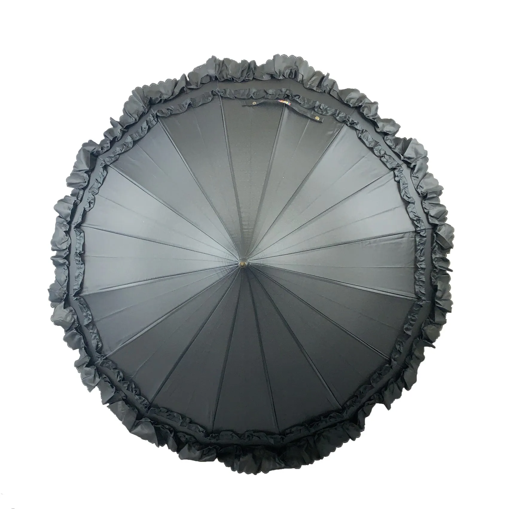 Black Frilled Pagoda Umbrella