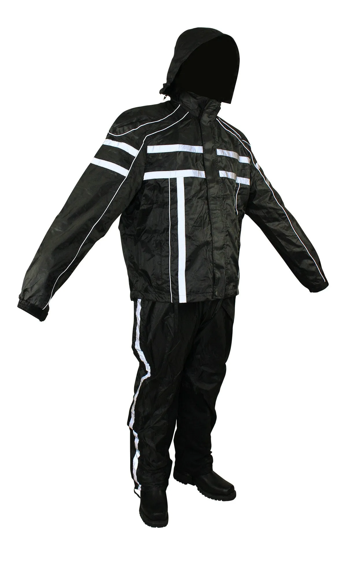 Black/Orange Textile Two-Piece Rain Suit By Dream Apparel®