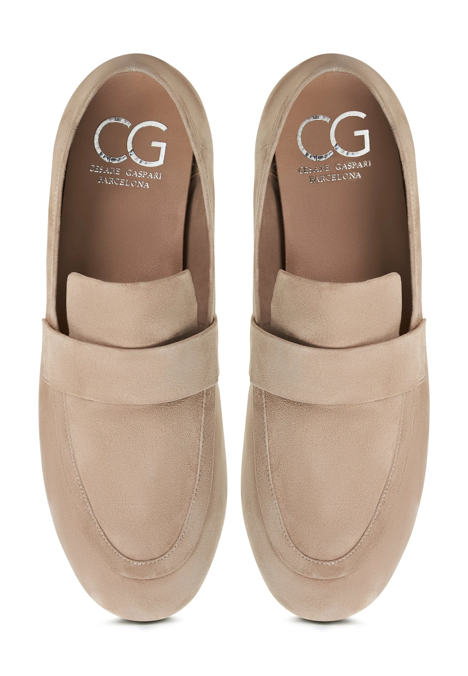 Block Heeled Loafers Diana - Beige