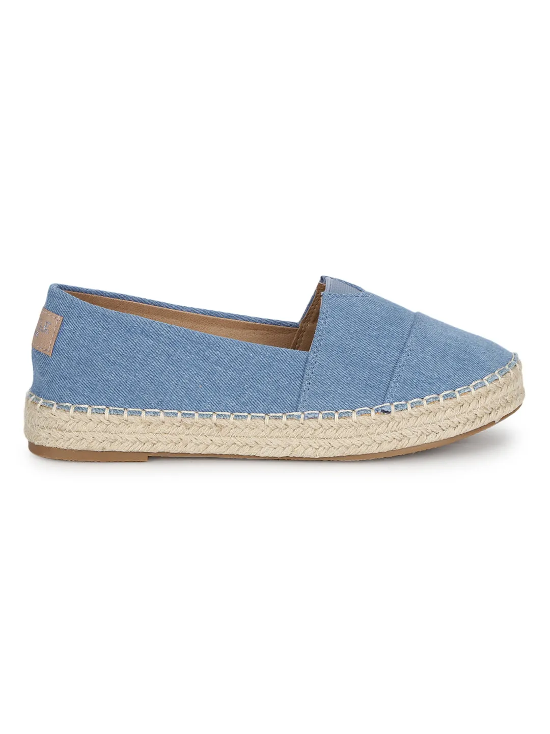 Blue Canvas Espadrille With Contrast Jute Sole Loafers (TC-RS3660-BLU)