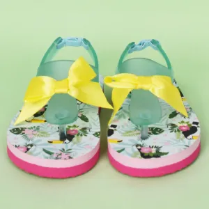 Blue Tropical Theme Flip Flops