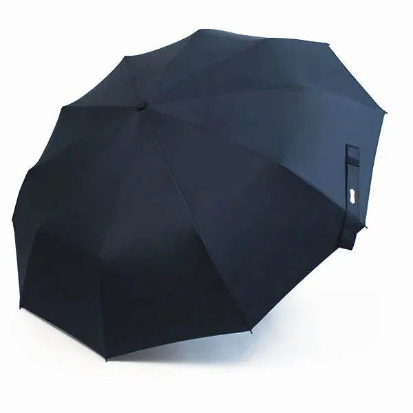 Blue Wooden Handle Travel Umbrella