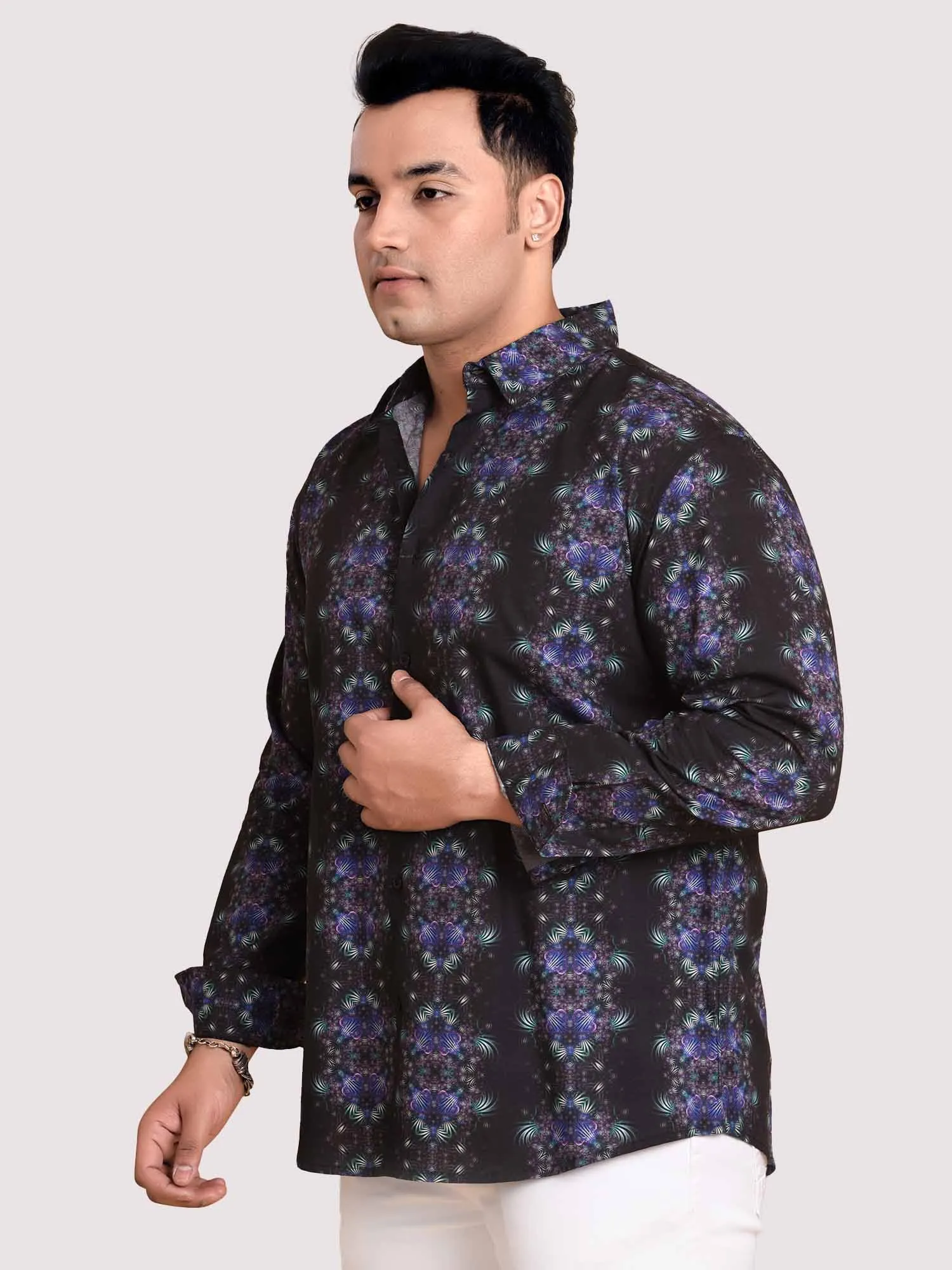 Blushing Flower Printed Full Sleeve Men's Plus Size