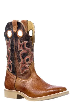 'Boulet' Men's 12" Western Wide Square Toe - Blister Cognac / Navajo Honey