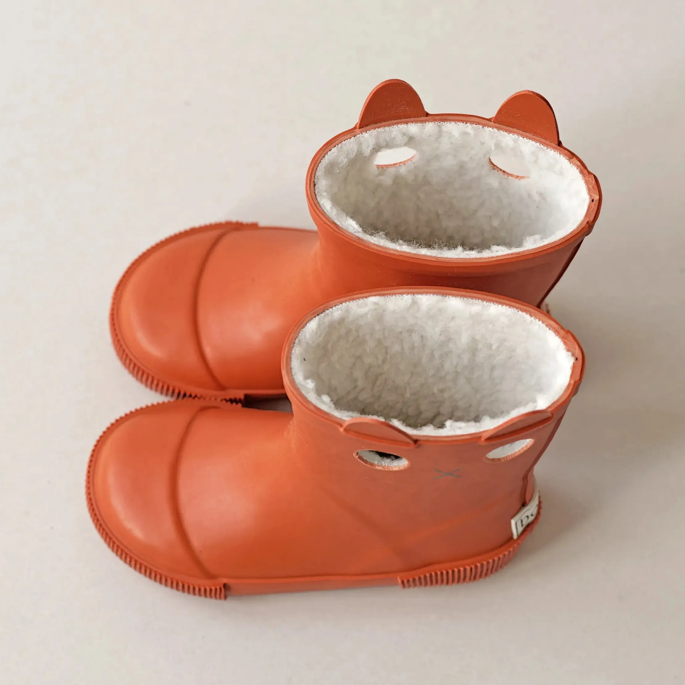 BOXBO Kids LookiCat Brick Winter Rainboots with Fur