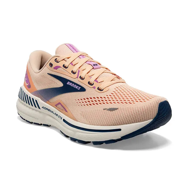 Brooks Women's Adrenaline GTS 23 Running Shoe - Apricot/Estate Blue/Orchid 1203811B795