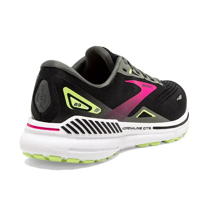 Brooks Women's Adrenaline GTS 23 Running Shoe - Black/Gunmetal/Sharp Green 1203811B037