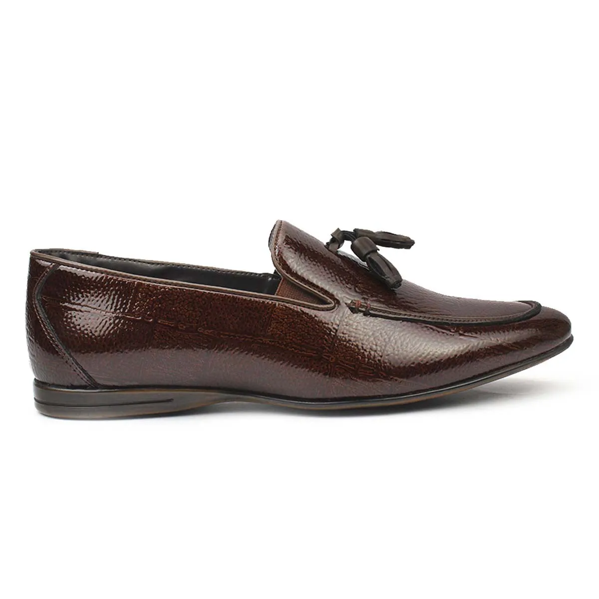 Brown Patent Tassel Loafers