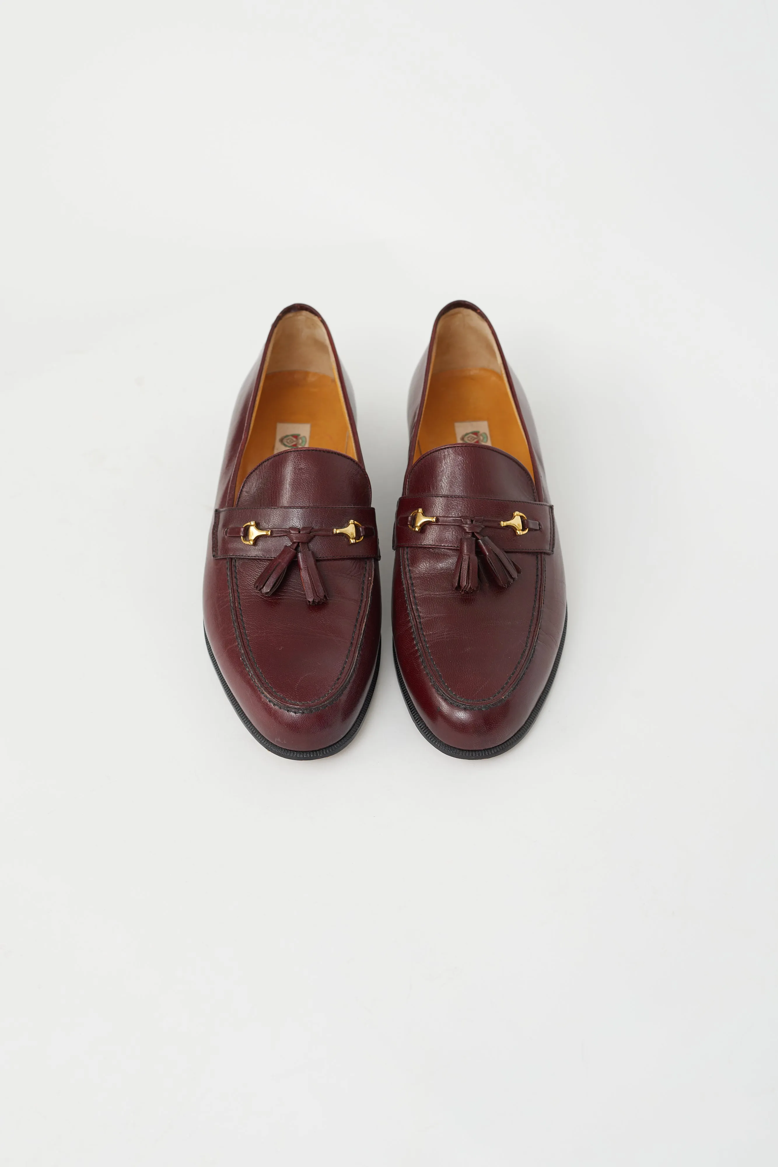 Burgundy Leather & Tassel Loafer