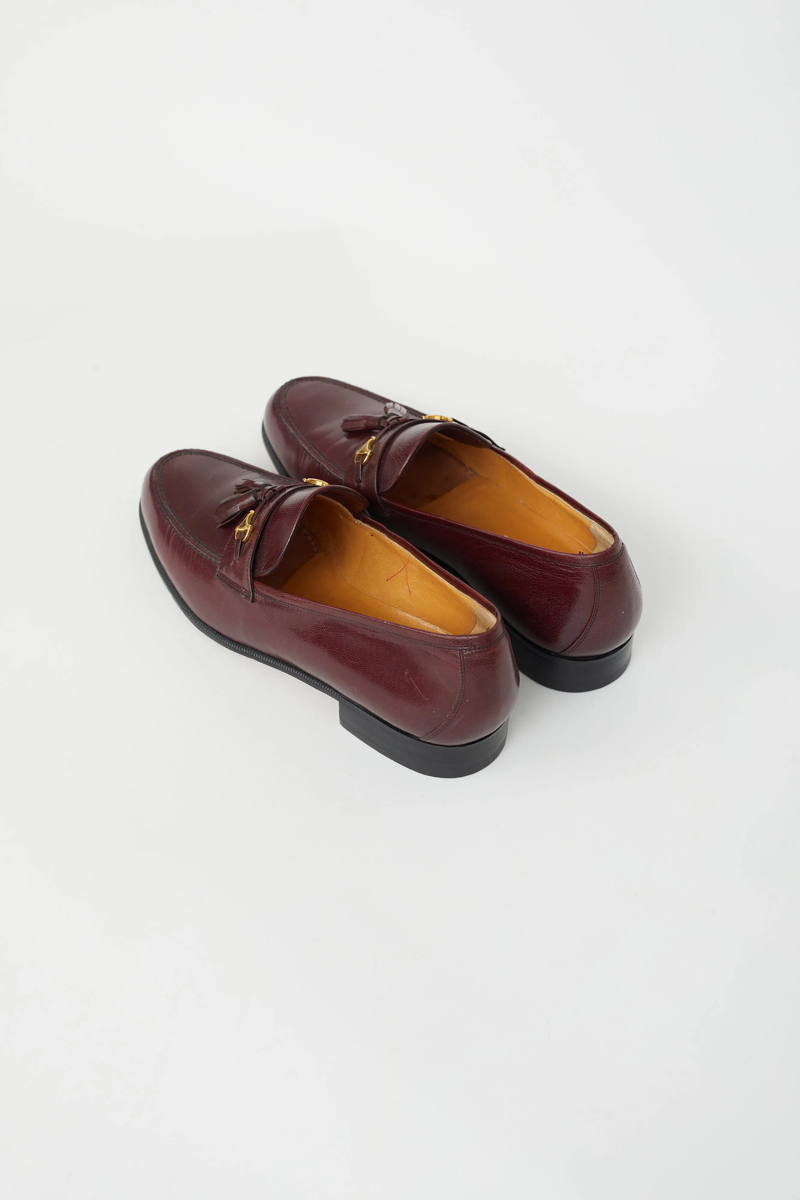 Burgundy Leather & Tassel Loafer