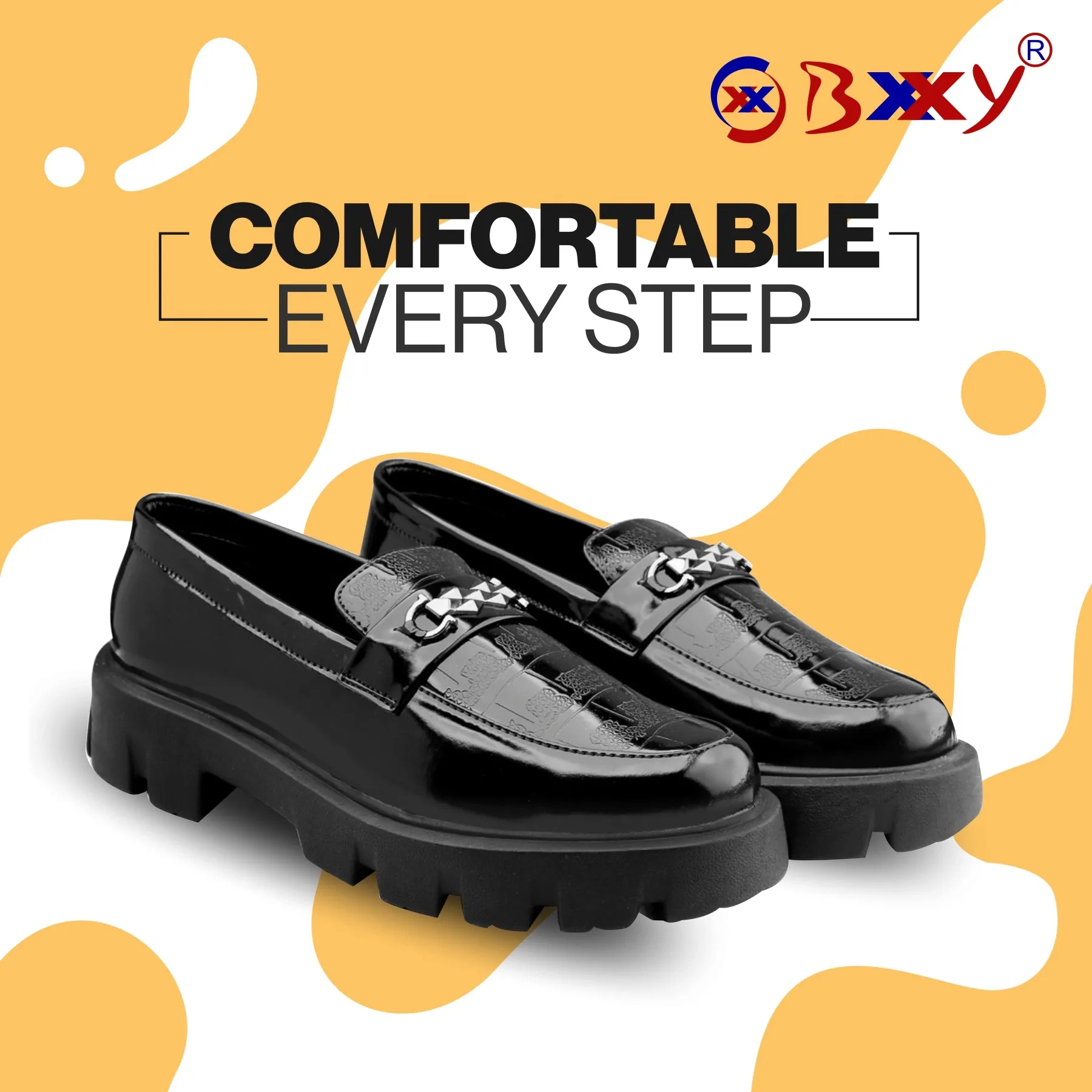 Bxxy's Premium Patent Vegan Buckle Slip-ons for Men