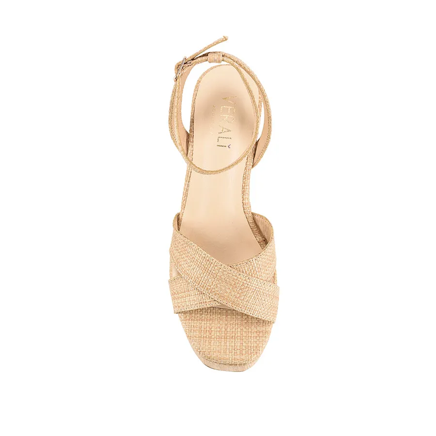 Callie Rope Wedges - Natural Raffia