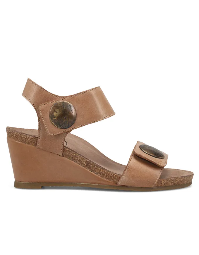 Carousel Wedge Heels Tan Leather