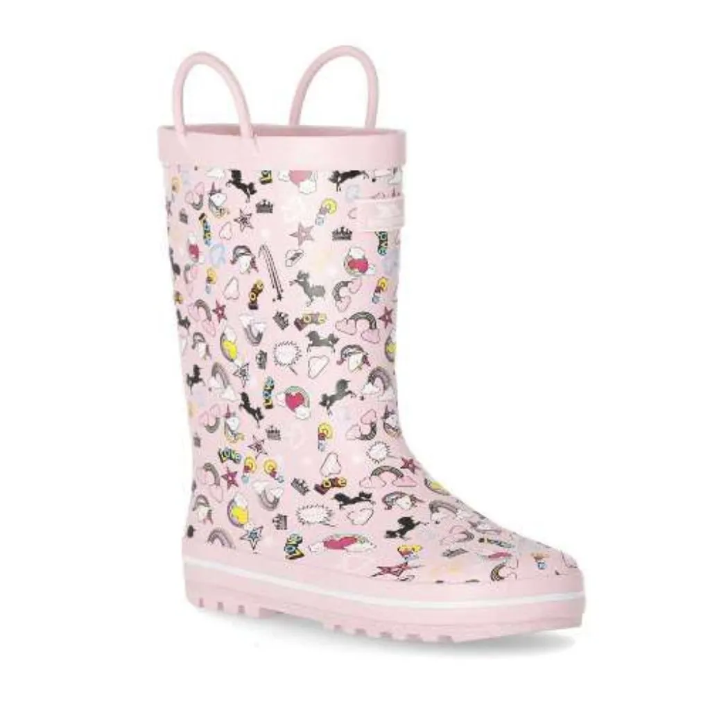 Childs Welly Boots - Trespass Unicorn Kids Outdoor Waterproof Rubber Wellies