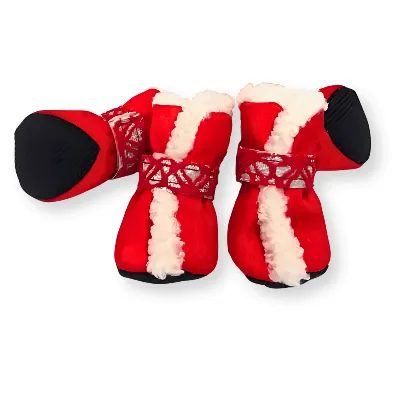 Christmas Dog Shoes Snow Boots