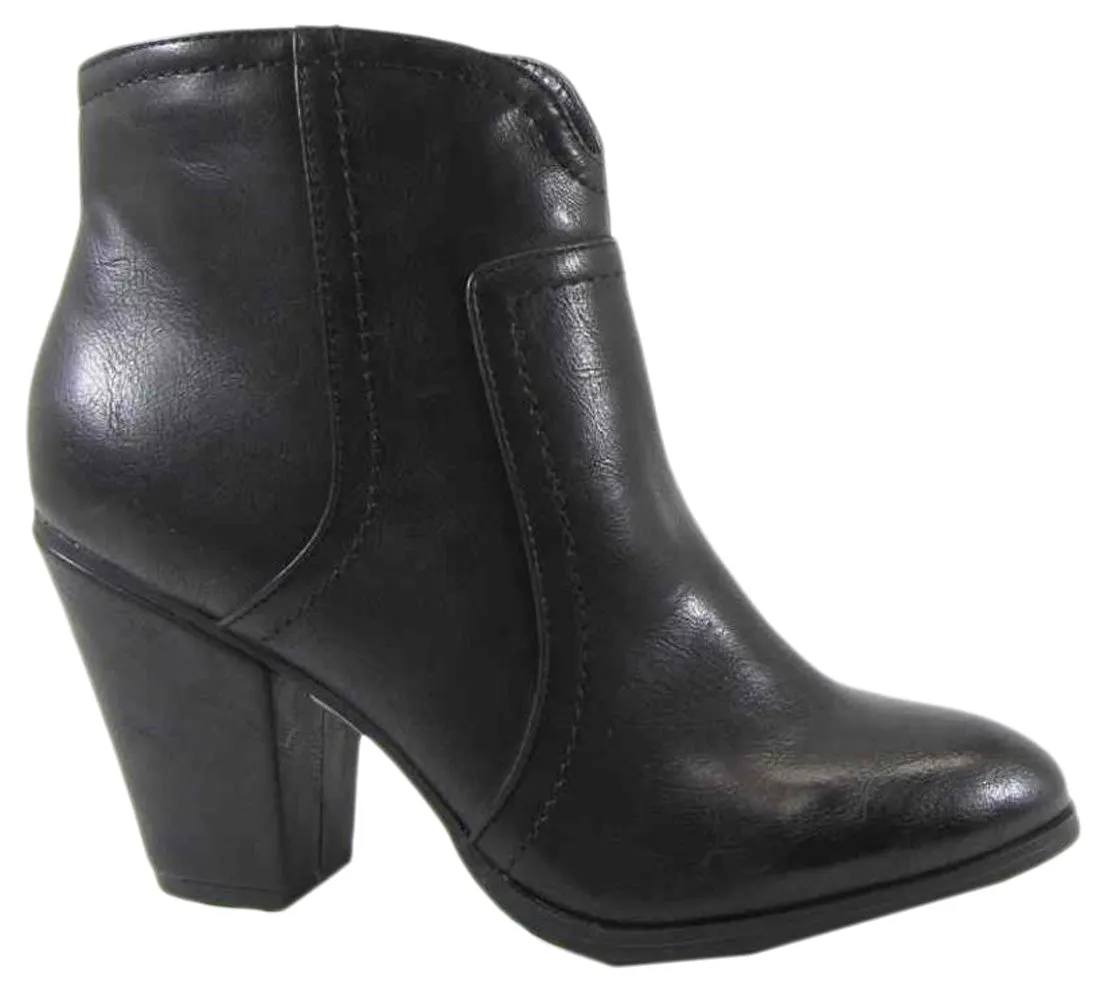 City Classified by Soda Women's Joker Leatherette Ankle Bootie