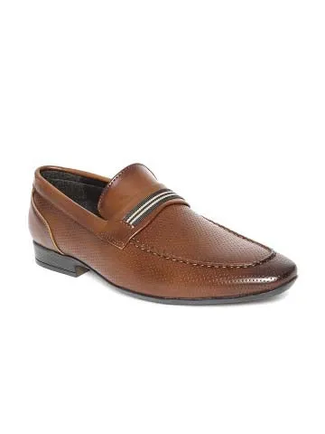 Cognac Punched Formal Loafers