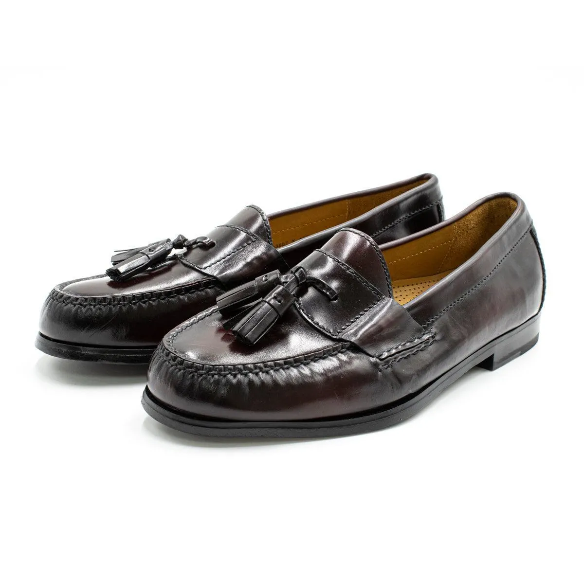 Cole Haan Cordovan Formal Slip Ons Leather Burgundy Colour For Men