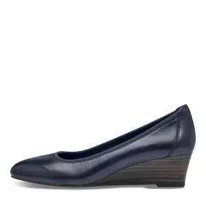 Comfortable Navy Tamaris Wedge Pumps