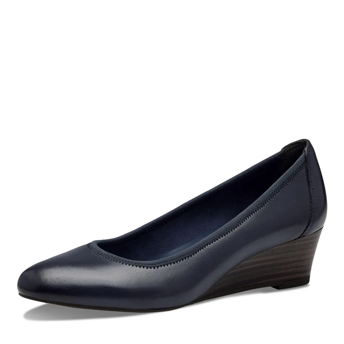 Comfortable Navy Tamaris Wedge Pumps