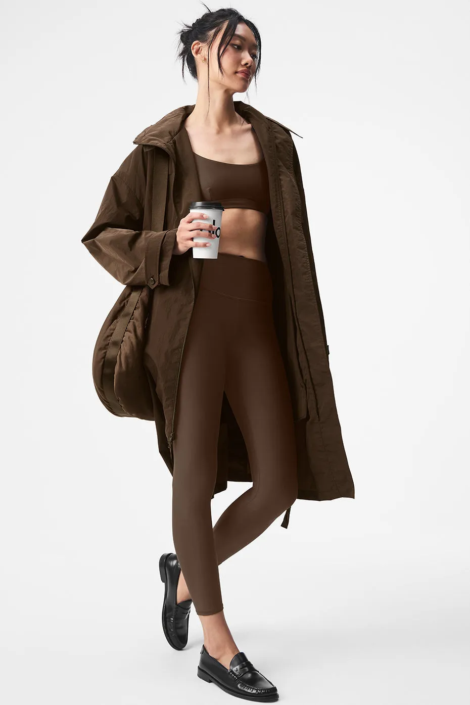 Crinkle On The Move Trench - Espresso