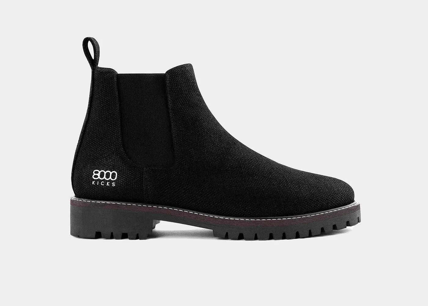 Crossover Men's Vegan Hemp Chelsea Boots | Black