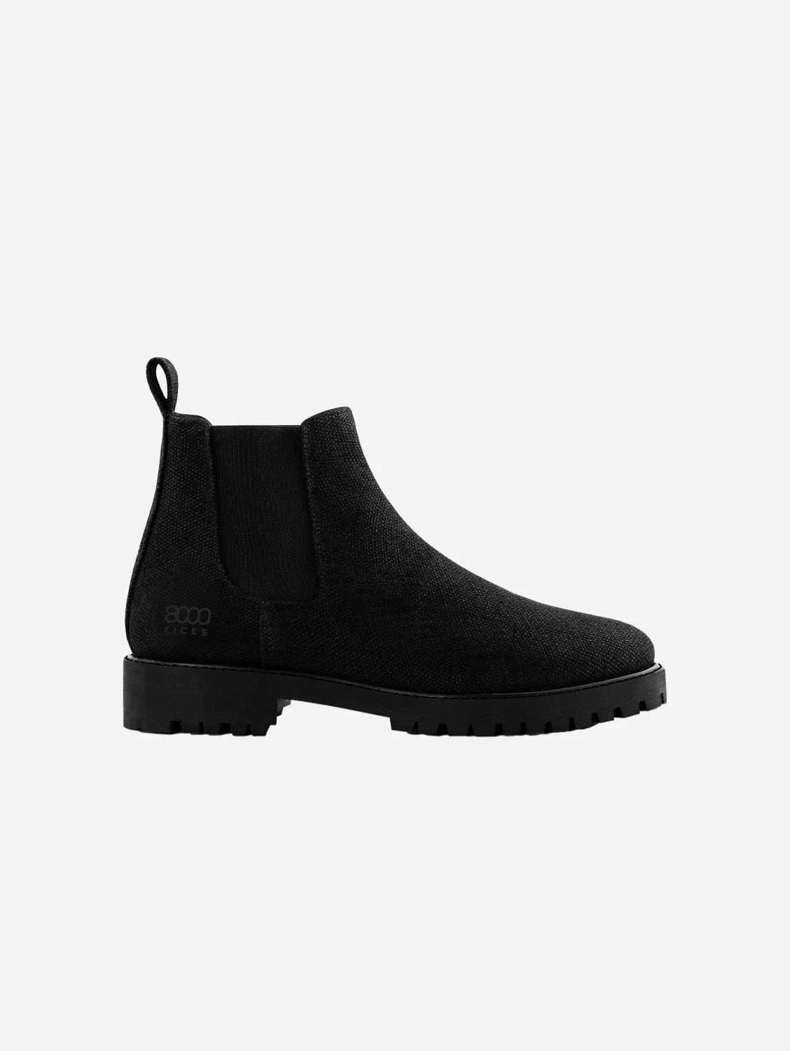 Crossover Women's Vegan Hemp Chelsea Boots | Full Black