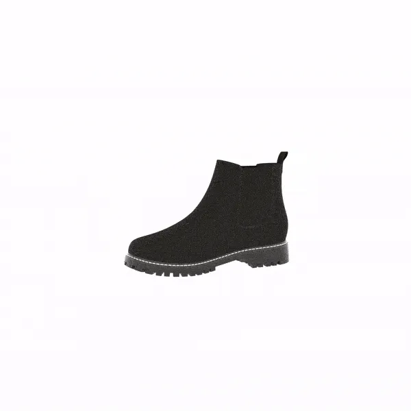 Crossover Women's Vegan Hemp Chelsea Boots | Full Black