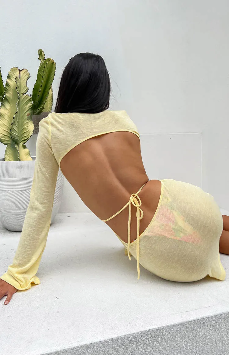 Dacota Yellow Backless Mini Dress