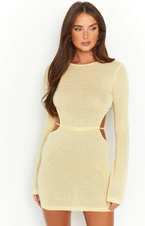 Dacota Yellow Backless Mini Dress