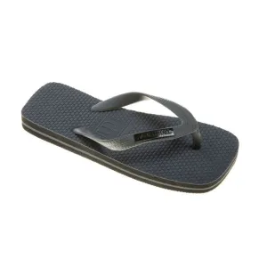 Damien Hall Boutique Kids Charcoal Grey Thongs Gun Metal Black Badge