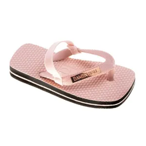 Damien Hall Boutique Kids Pink Thongs Rose Gold Badge With Straps