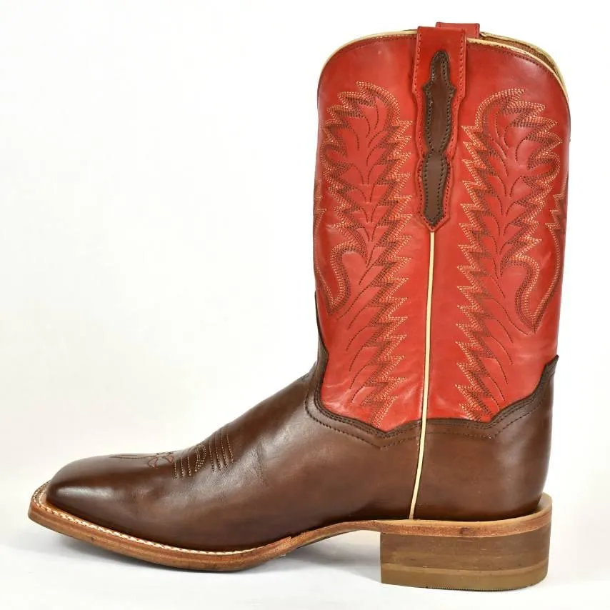 Dan Post Square Toe Dress Cowboy Boot-Brown Leather Roper 4-131-1