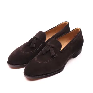 Dark Brown Suede Tassel Loafers