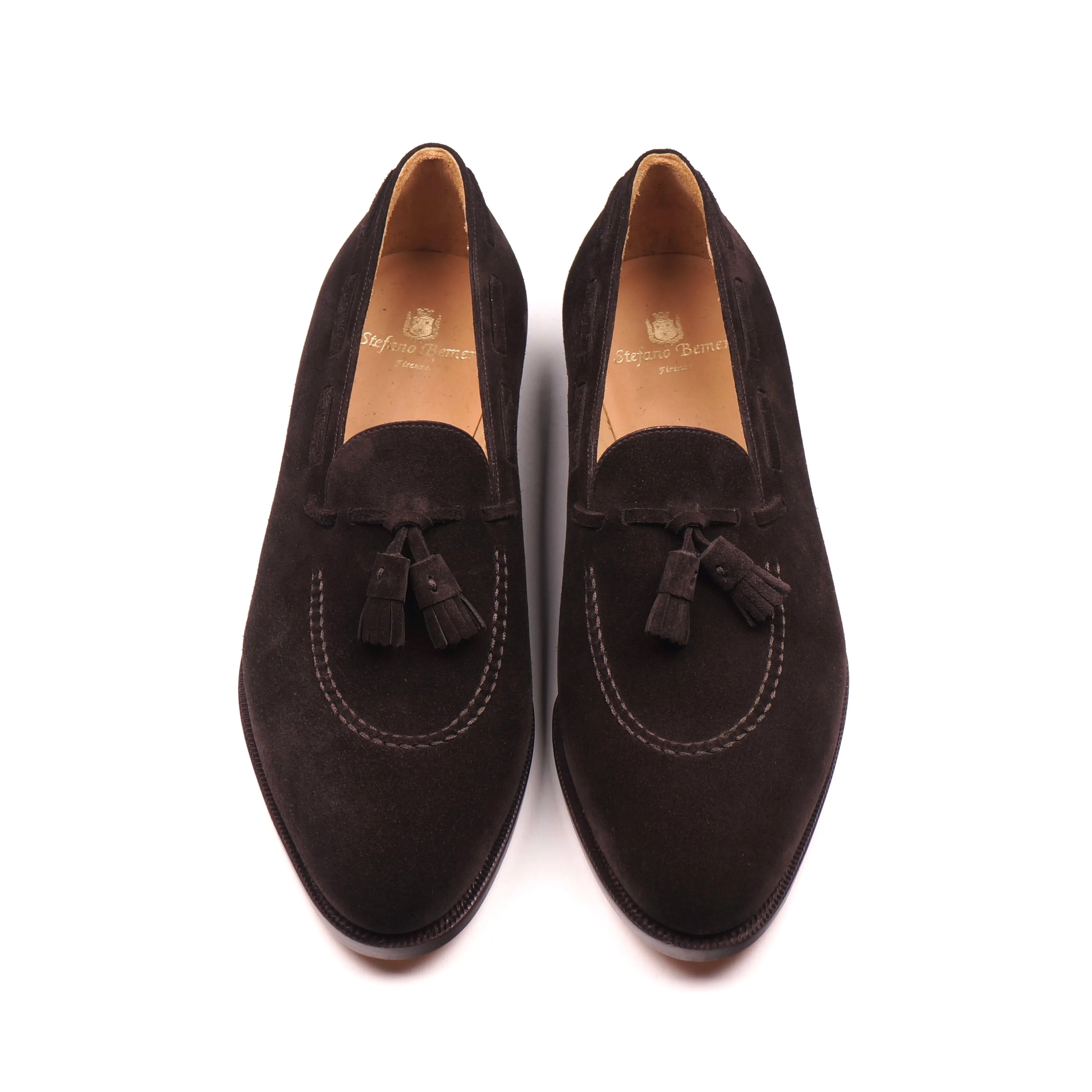 Dark Brown Suede Tassel Loafers